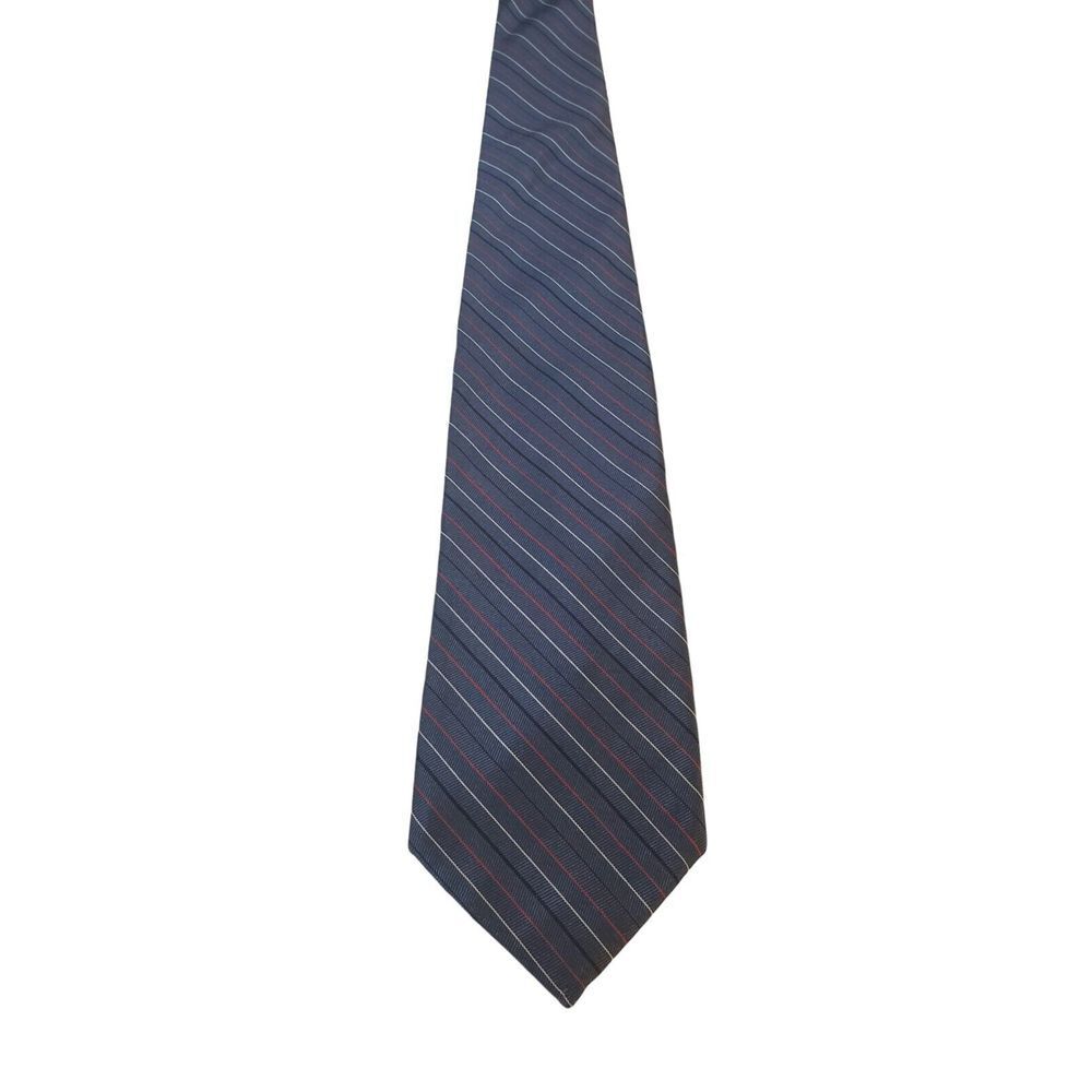 Paco Rabanne Luxury REPP Tie Blue White Red Striped Design Pattern Silk Classic